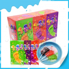 popping candy with foot lollipop