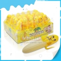 Yellow banana fruit shape liquid sour spray candy 