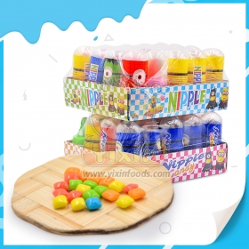 nipple shape lollipop with chewing gum candy