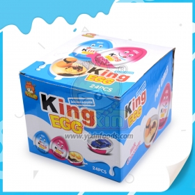 surprise egg toy with chocolate biscuit