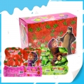 Strawberry and apple flavor sweet lollipop with popping candy 