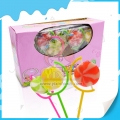 Fruity colorful packing whirl lollipop hard candy 