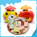 Vitamin C fruit bubble gum with tattoo in cartoon jar 