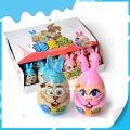Mischief rabbit hard compressed surprise egg toy candy with tattoo paper 