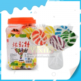 big flat round lollipop candy