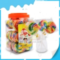 Cheap swirl flat giant fruit rainbow lollipop 