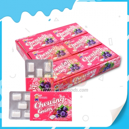 grape and cherry chewing gum