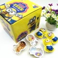 Cartoon shape chocolate surprise egg with biscuit and toy 