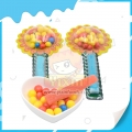 Sun flower fruity hard candy with gummy candy stick 