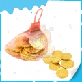 High quality jar packing coin chocolate in net bag 