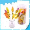 Long stick three color corn shape sweet lollipop 