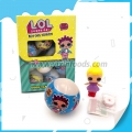 LOL girl building blocks toys with whistle candy 