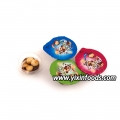Delicious chocolate cups with biscuit in bag 