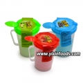 Halal Sour Powder Candy In Cup With Spoon Fruit Sour Powder Candy 
